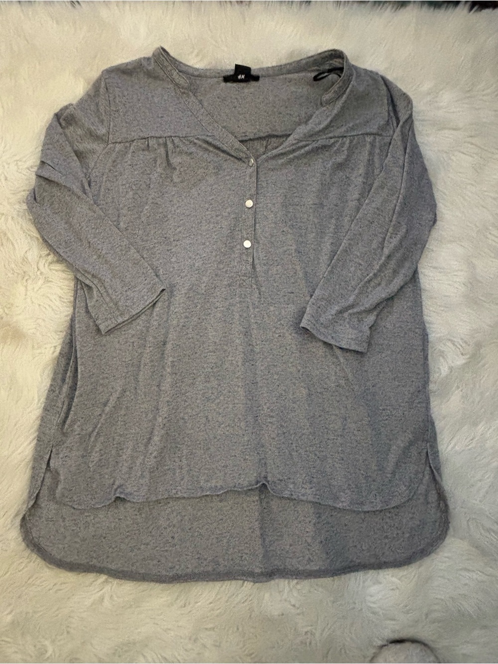 H&M Light Gray Henley Tunic Top